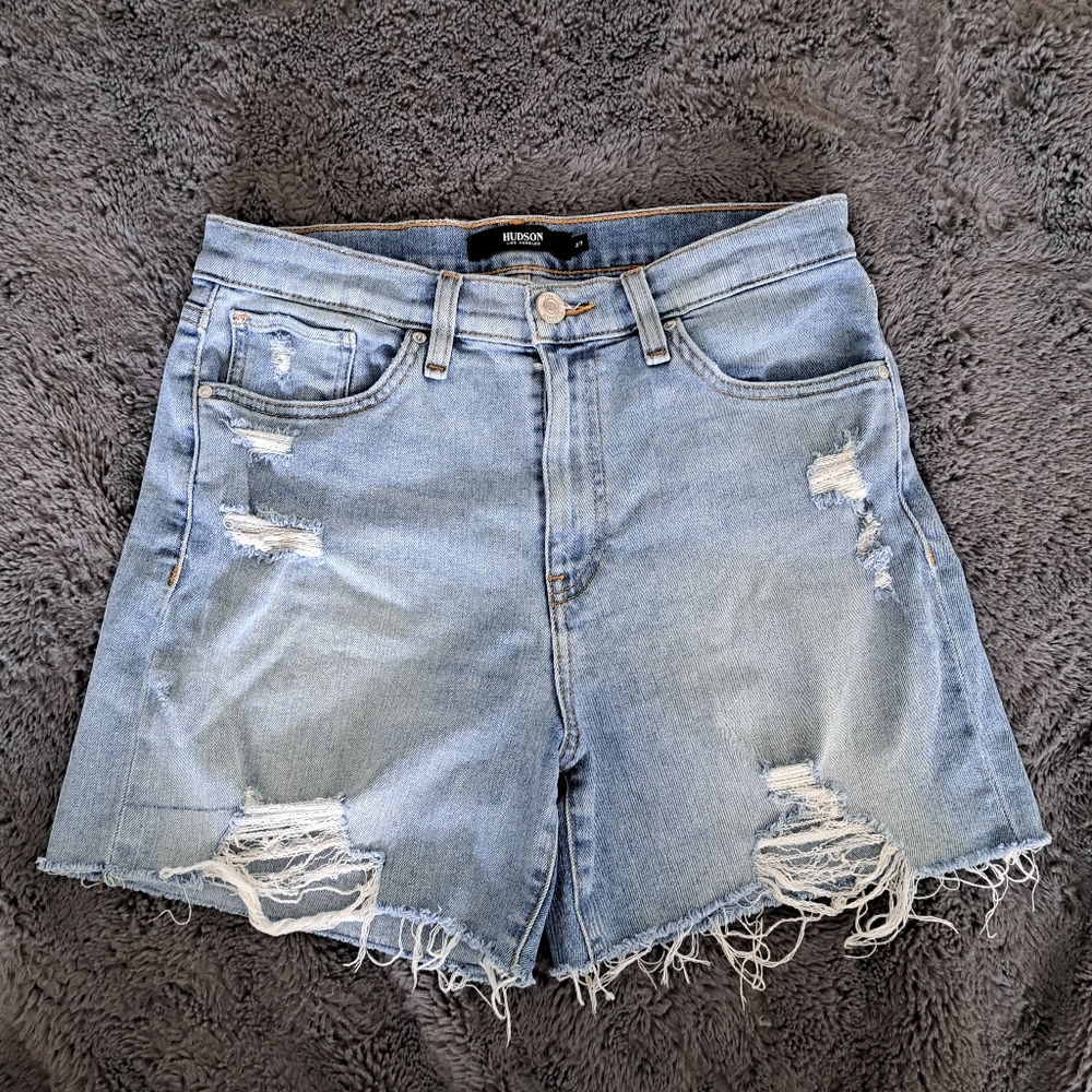 Hudson Devon Distressed Denim Biker Short